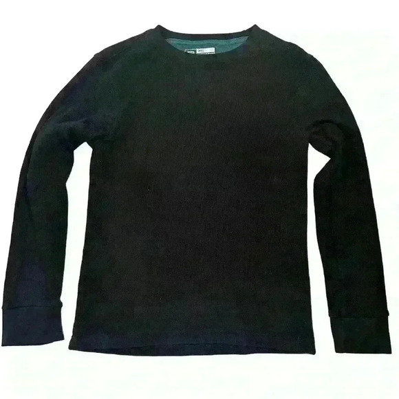 AVALANCHE Thermal Black Long Sleeve Crew Neck Layer Cotton Top Women Small - Picture 1 of 5